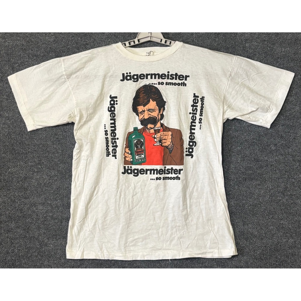 Vintage Jagermeister So Smooth T-Shirt Mens XL White Pierino Single Stitch 1980s